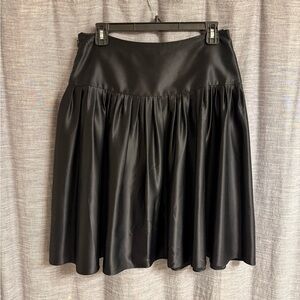 Express Black Satin Mini Skirt